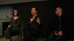 Rebecca Ambrose, Dr. Ronald Joe and director Peter Findlay.